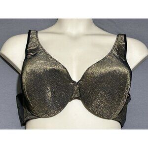 Y2K Cacique Bra 40DD Gold Lame Lightly Lined Underwired